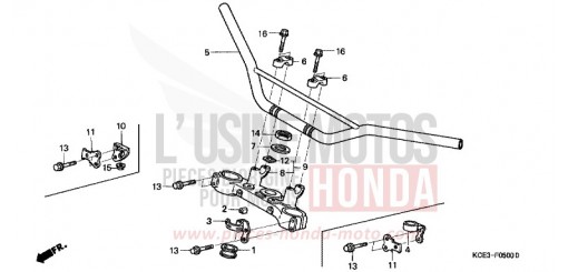 ROHRGRIFF/OBERE BRUECKE XR250RV de 1997